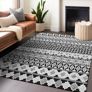 Piper Looms Mayfield Bohemian AMF726 Black Machine Washable Area Rug Lifestyle Image Feature