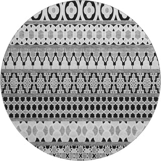 Piper Looms Mayfield Bohemian AMF726 Black Machine Washable Area Rug Round Main Image