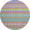 Piper Looms Mayfield Bohemian AMF726 Blush Machine Washable Area Rug Round Main Image