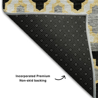 Piper Looms Mayfield Bohemian AMF726 Charcoal Machine Washable Area Rug Backing Image