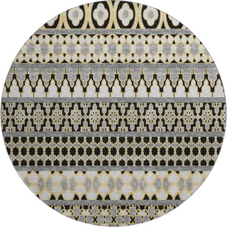 Piper Looms Mayfield Bohemian AMF726 Charcoal Machine Washable Area Rug Round Main Image