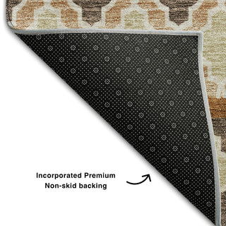 Piper Looms Mayfield Bohemian AMF726 Chocolate Machine Washable Area Rug Backing Image
