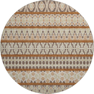 Piper Looms Mayfield Bohemian AMF726 Chocolate Machine Washable Area Rug Round Main Image
