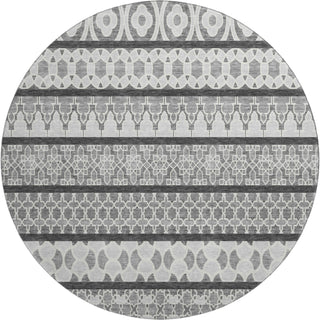 Piper Looms Mayfield Bohemian AMF726 Gray Machine Washable Area Rug Round Main Image