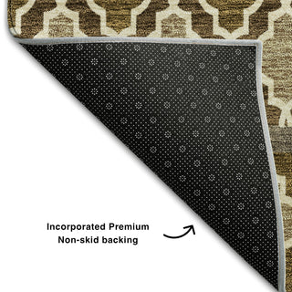 Piper Looms Mayfield Bohemian AMF726 Mocha Machine Washable Area Rug Backing Image