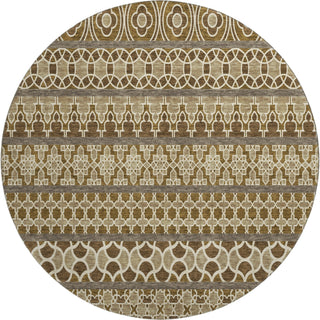 Piper Looms Mayfield Bohemian AMF726 Mocha Machine Washable Area Rug Round Main Image