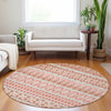 Piper Looms Mayfield Bohemian AMF726 Salmon Machine Washable Area Rug Round Lifestyle Image Feature