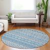 Piper Looms Mayfield Bohemian AMF726 Sky Machine Washable Area Rug Round Lifestyle Image Feature