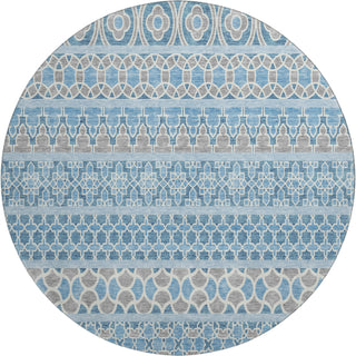 Piper Looms Mayfield Bohemian AMF726 Sky Machine Washable Area Rug Round Main Image