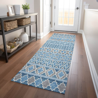Piper Looms Mayfield Bohemian AMF726 Sky Machine Washable Area Rug Runner Lifestyle Image Feature