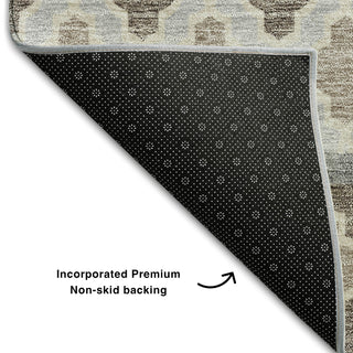 Piper Looms Mayfield Bohemian AMF726 Taupe Machine Washable Area Rug Backing Image