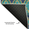 Piper Looms Mayfield Bohemian AMF726 Teal Machine Washable Area Rug Backing Image