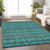 Piper Looms Mayfield Bohemian AMF726 Teal Machine Washable Area Rug Lifestyle Image Feature