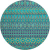 Piper Looms Mayfield Bohemian AMF726 Teal Machine Washable Area Rug Round Main Image