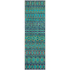 Piper Looms Mayfield Bohemian AMF726 Teal Machine Washable Area Rug Runner Main Image