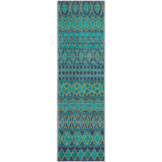 Piper Looms Mayfield Bohemian AMF726 Teal Machine Washable Area Rug Runner Main Image