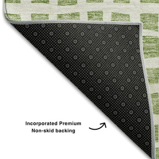 Piper Looms Mayfield Geometric AMF727 Aloe Machine Washable Area Rug Backing Image