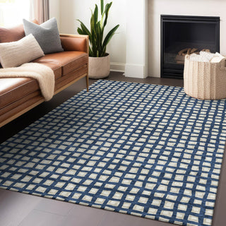 Piper Looms Mayfield Geometric AMF727 Blue Machine Washable Area Rug Lifestyle Image Feature