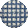 Piper Looms Mayfield Geometric AMF727 Blue Machine Washable Area Rug Round Main Image