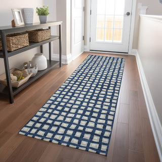 Piper Looms Mayfield Geometric AMF727 Blue Machine Washable Area Rug Runner Lifestyle Image Feature