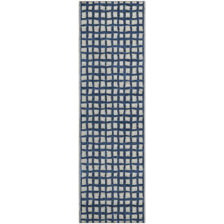 Piper Looms Mayfield Geometric AMF727 Blue Machine Washable Area Rug Runner Main Image
