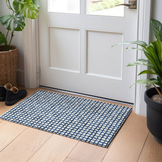Piper Looms Mayfield Geometric AMF727 Blue Machine Washable Area Rug Scatter Lifestyle Image Feature