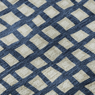 Piper Looms Mayfield Geometric AMF727 Blue Machine Washable Area Rug Swatch Image