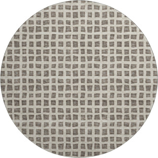Piper Looms Mayfield Geometric AMF727 Brown Machine Washable Area Rug Round Main Image