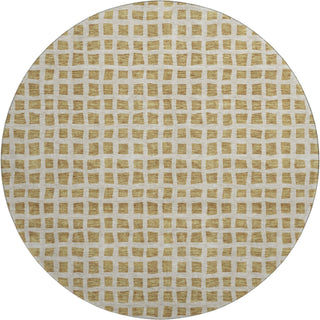 Piper Looms Mayfield Geometric AMF727 Gold Machine Washable Area Rug Round Main Image