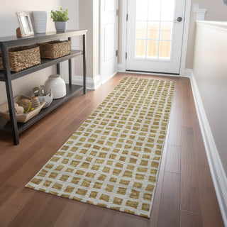 Piper Looms Mayfield Geometric AMF727 Gold Machine Washable Area Rug Runner Lifestyle Image Feature
