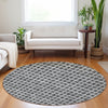 Piper Looms Mayfield Geometric AMF727 Graphite Machine Washable Area Rug Round Lifestyle Image Feature