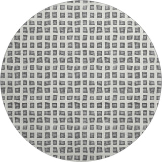 Piper Looms Mayfield Geometric AMF727 Gray Machine Washable Area Rug Round Main Image