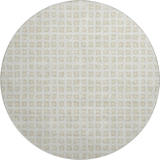 Piper Looms Mayfield Geometric AMF727 Ivory Machine Washable Area Rug Round Main Image