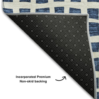 Piper Looms Mayfield Geometric AMF727 Navy Machine Washable Area Rug Backing Image