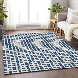 Piper Looms Mayfield Geometric AMF727 Navy Machine Washable Area Rug Lifestyle Image Feature