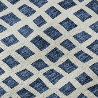 Piper Looms Mayfield Geometric AMF727 Navy Machine Washable Area Rug Swatch Image