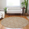 Piper Looms Mayfield Geometric AMF727 Paprika Machine Washable Area Rug Round Lifestyle Image Feature