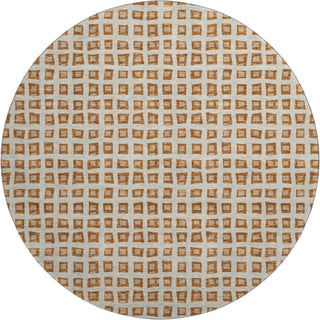 Piper Looms Mayfield Geometric AMF727 Paprika Machine Washable Area Rug Round Main Image
