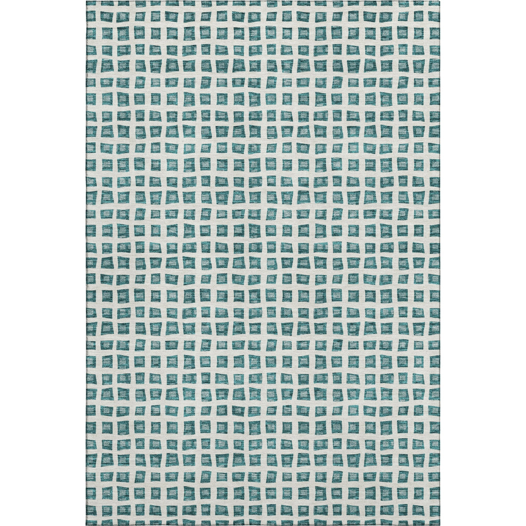 Piper Looms Mayfield Geometric AMF727 Teal Machine Washable Area Rug main image