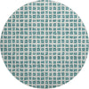 Piper Looms Mayfield Geometric AMF727 Teal Machine Washable Area Rug Round Main Image