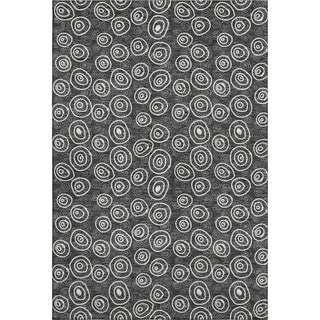 Piper Looms Mayfield Circles AMF728 Black Machine Washable Area Rug main image