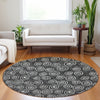 Piper Looms Mayfield Circles AMF728 Black Machine Washable Area Rug Round Lifestyle Image Feature