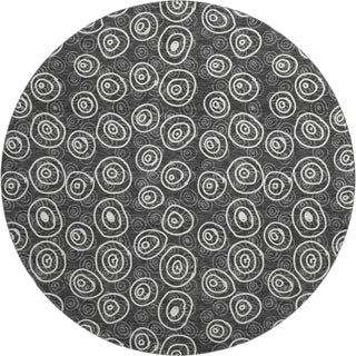 Piper Looms Mayfield Circles AMF728 Black Machine Washable Area Rug Round Main Image