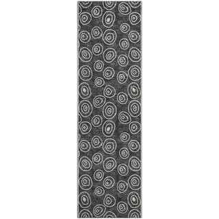 Piper Looms Mayfield Circles AMF728 Black Machine Washable Area Rug Runner Main Image
