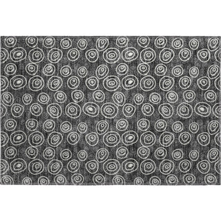Piper Looms Mayfield Circles AMF728 Black Machine Washable Area Rug Scatter Main Image