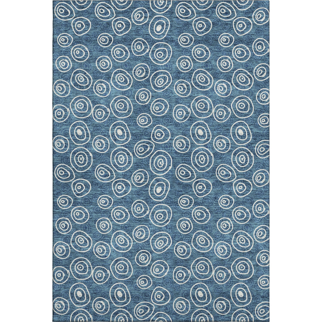 Piper Looms Mayfield Circles AMF728 Blue Machine Washable Area Rug main image