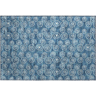 Piper Looms Mayfield Circles AMF728 Blue Machine Washable Area Rug Scatter Main Image