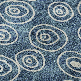 Piper Looms Mayfield Circles AMF728 Blue Machine Washable Area Rug Swatch Image