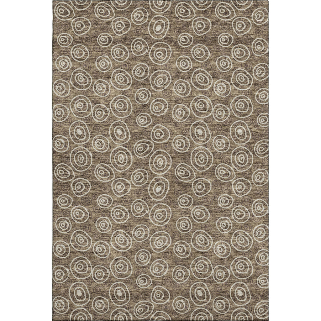 Piper Looms Mayfield Circles AMF728 Brown Machine Washable Area Rug main image
