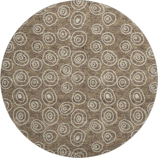 Piper Looms Mayfield Circles AMF728 Brown Machine Washable Area Rug Round Main Image